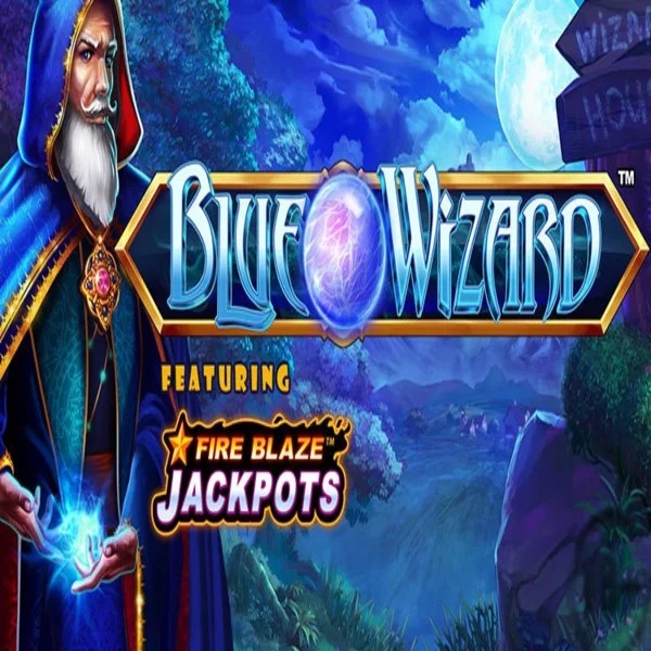 Blue Wizard Fire Blaze Jackpots slot icon by Rarestone Gaming, available at Casino Euro